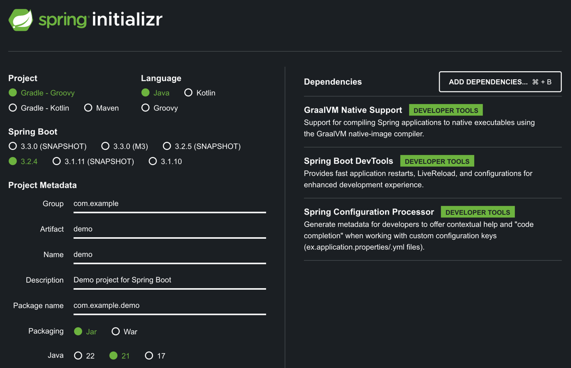 Image of Spring Initializr